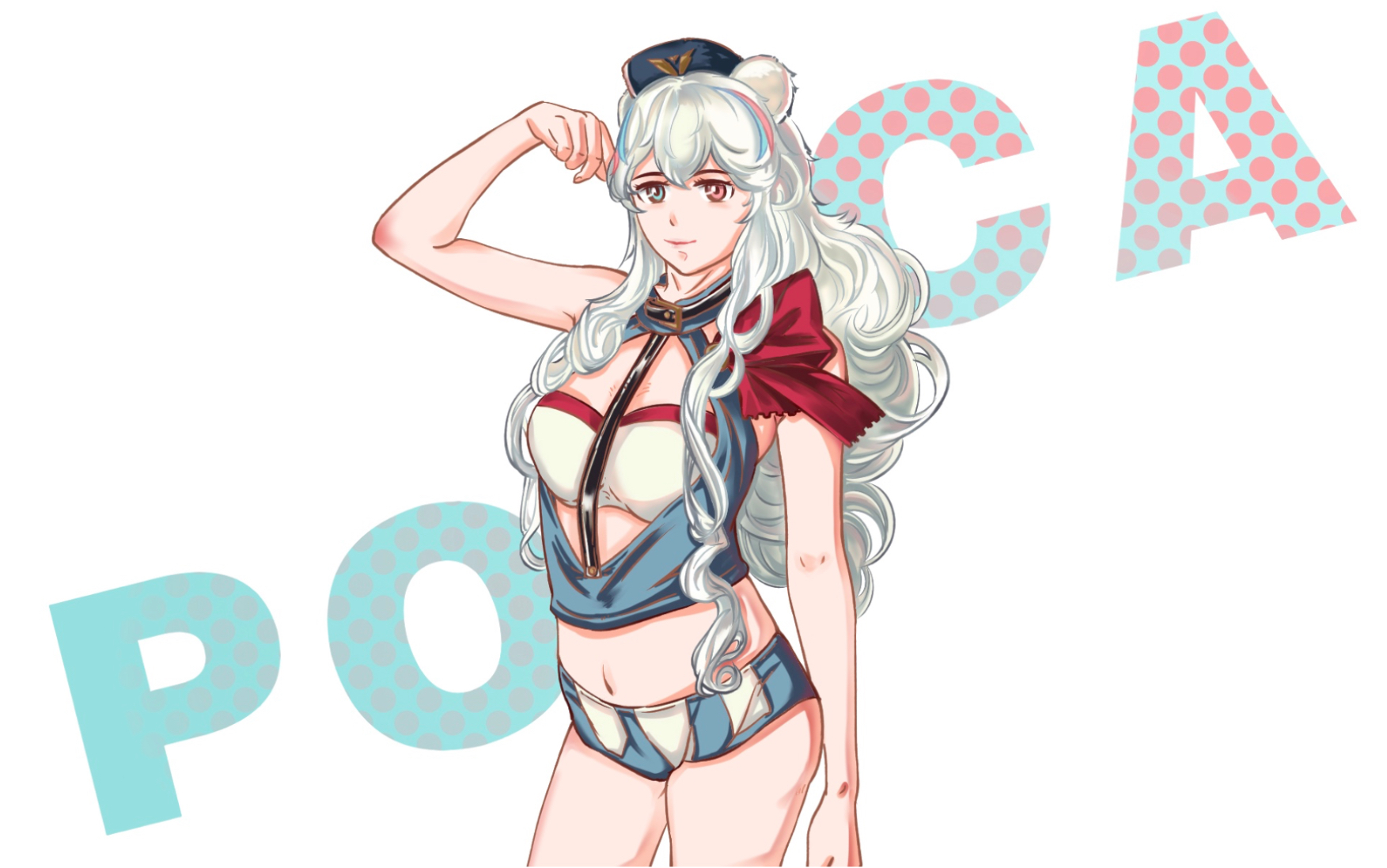 明日方舟早露泳装北极熊的夏天也很闷热呢