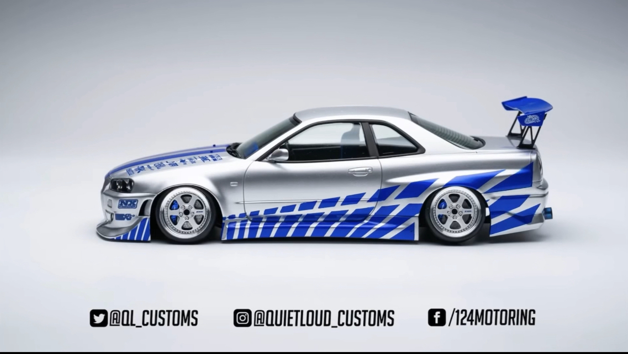 tamyia 田宫1/24 gtr r34速度与激情样保罗沃克座驾样式