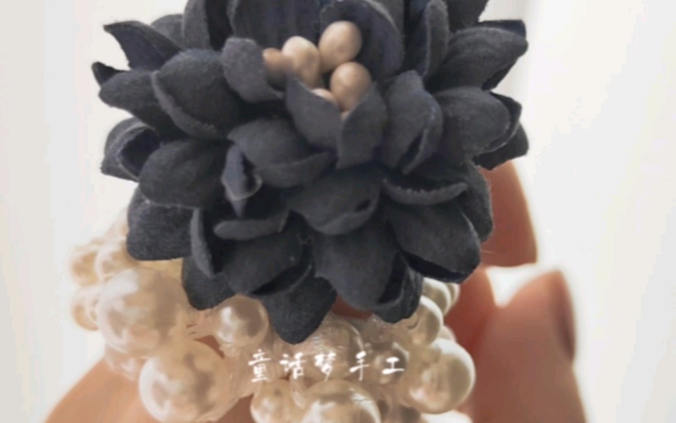 钩针珍珠发圈教程,发夹教程在另一篇