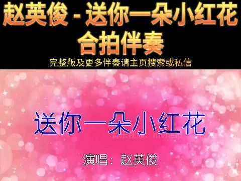 赵英俊 - 送你一朵小红花-伴奏 ktv卡拉ok歌曲伴奏字幕视频#led显示屏
