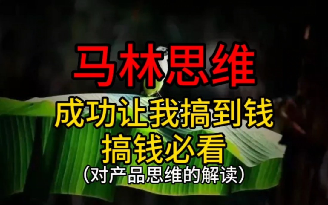 深度解读马林思维中的“产品化思维之后”,我成功的搞到了钱!哔哩哔哩bilibili