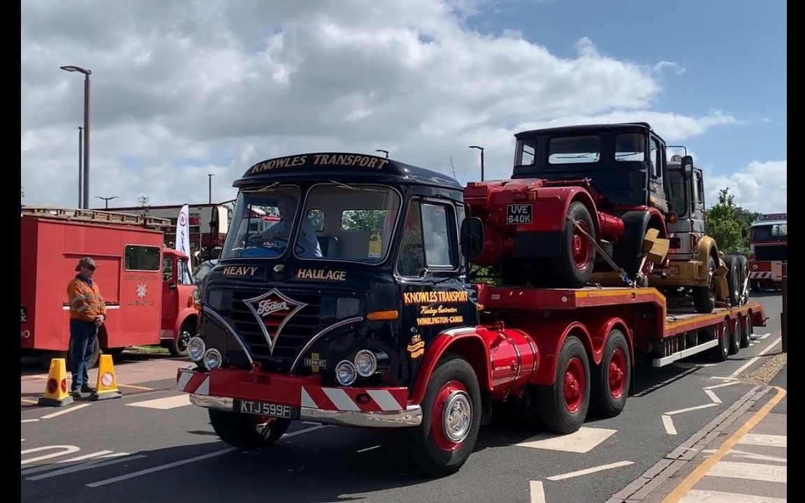 【欧洲卡车】leyland 涡轮机和老式英国卡车在行驶:foden s39 (1968)