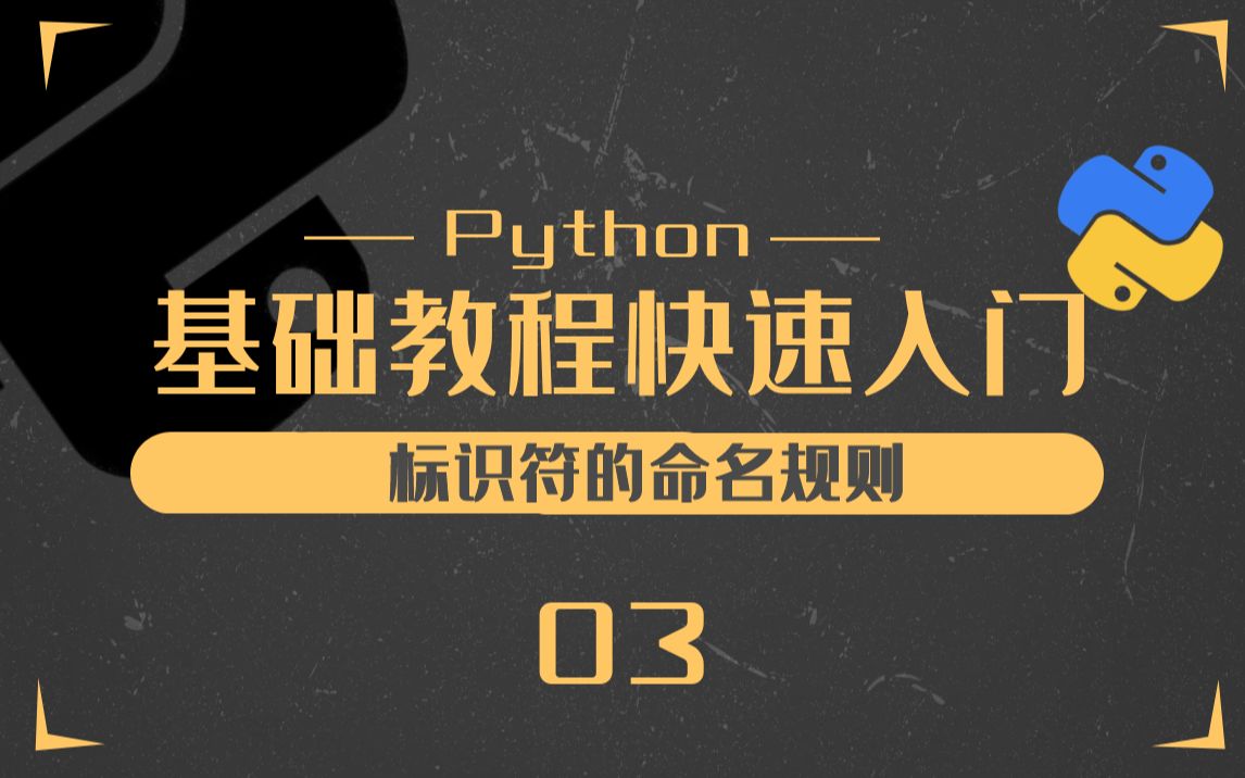 03.python的标识符命名规则Python零基础入门教程哔哩哔哩bilibili