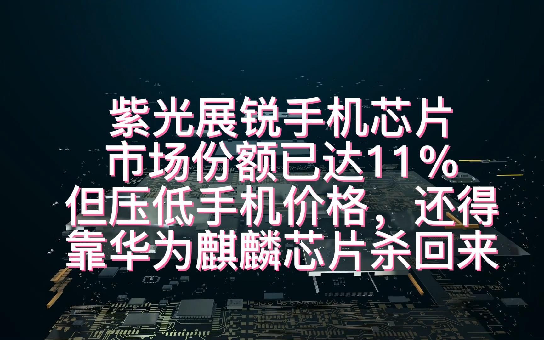 紫光展锐芯片份额11%!压低手机价格,竟还得靠华为麒麟芯片归来哔哩哔哩bilibili