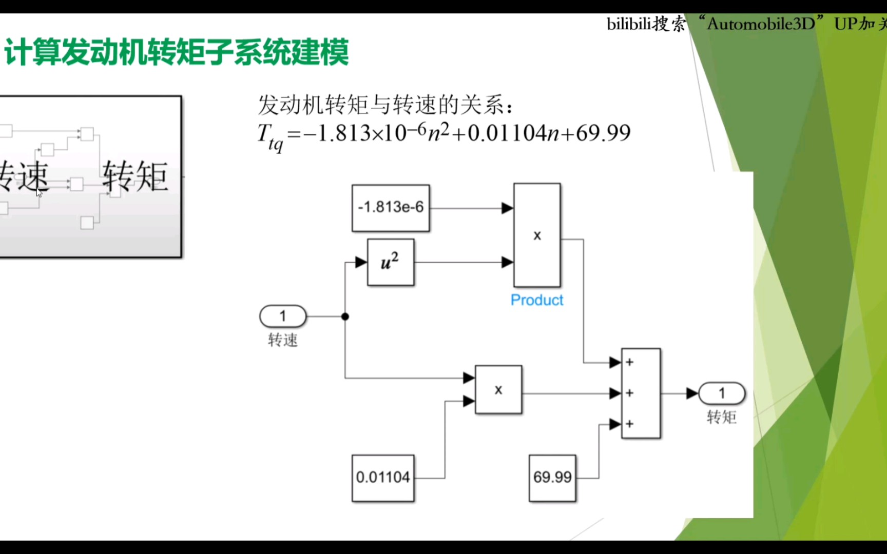 《基于Simulink的汽车动力性能建模与仿真》第003讲:计算发动机转矩子系统建模哔哩哔哩bilibili