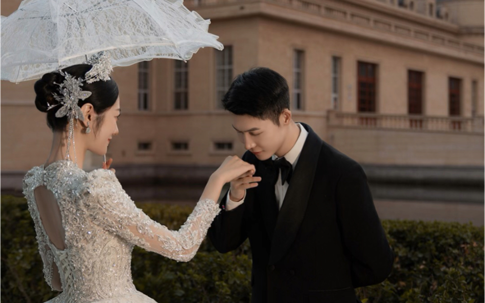 欧式城堡外景婚纱照