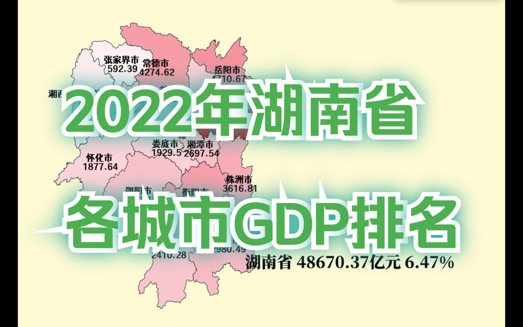 新鲜出炉!2022年湖南省各城市GDP排名哔哩哔哩bilibili