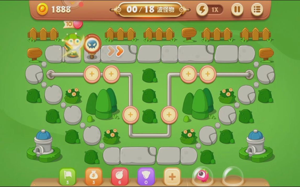 保卫萝卜3公园20告别道具复活萌新过关攻略