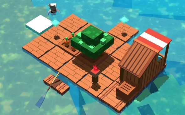 《木筏世界迷你版》小游戏实况视频