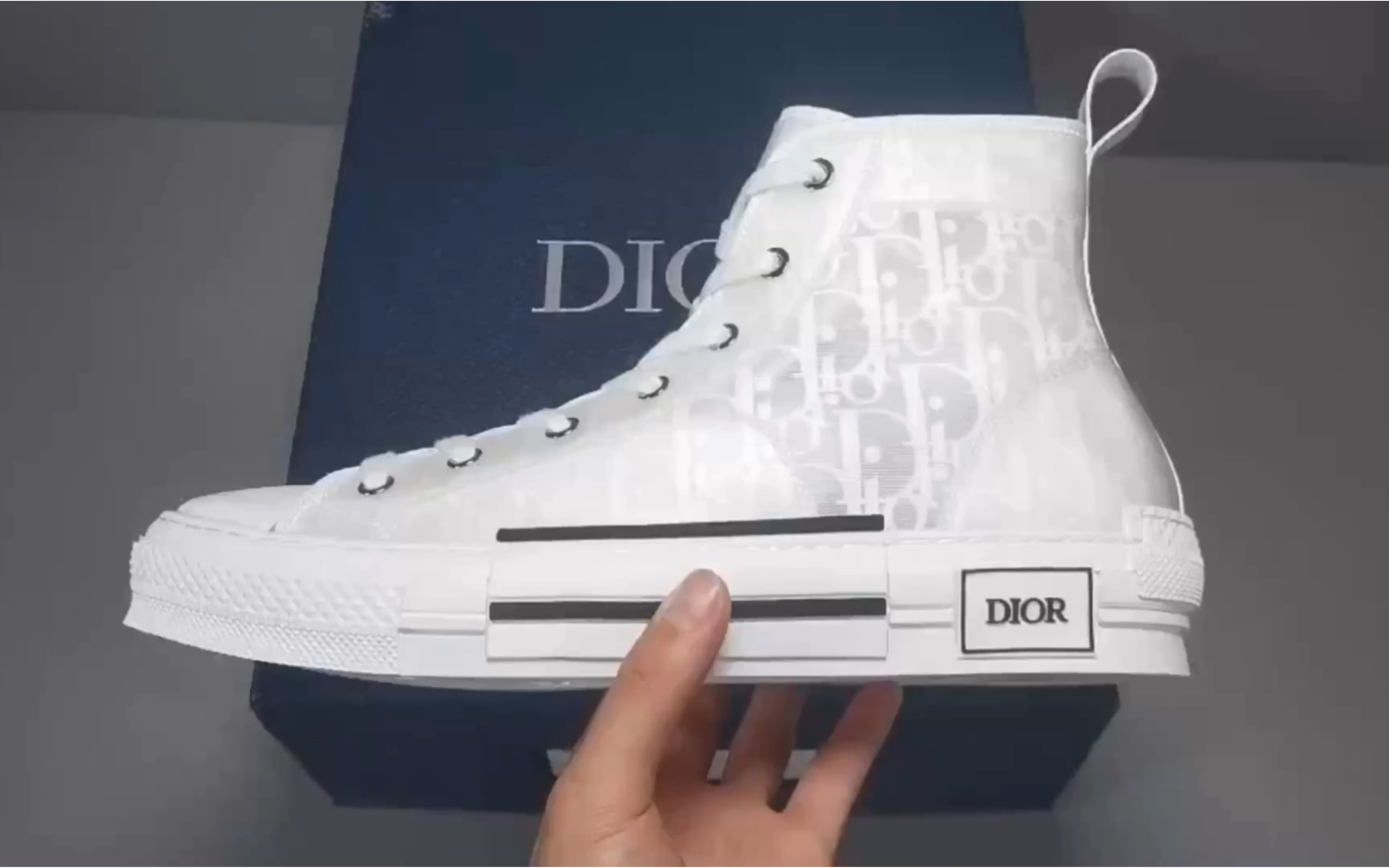 【权威实拍】dior b23 oblique 高筒 白air dior 自由魅力