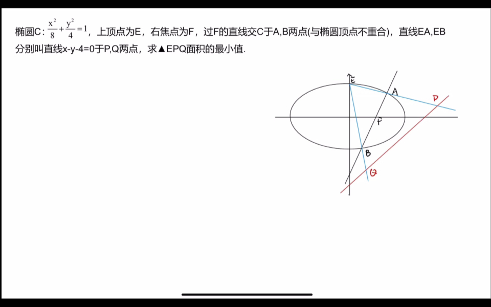 圆曲答疑:面积问题加手电筒模型综合,齐次化,转化成函数解决.哔哩哔哩bilibili