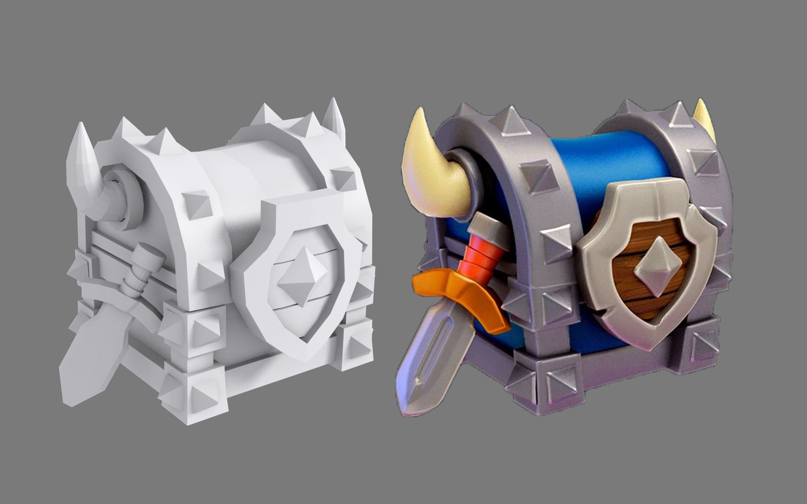 【3dmax建模】游戏道具宝箱小模型制作,适合新手练习的小案例