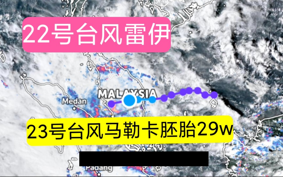 22号台风雷伊最新路径轨迹走向预测,23号台风马勒卡台风胚胎29w哔哩哔哩bilibili