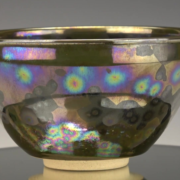 名工 水野守山 造 天目 飛天承 燿変天目茶碗 抹茶碗 秀逸作 共箱 共布 陶歴付 茶道具 本物保証 燿変油滴天目茶碗 茶器＆茶道具 抹茶碗 - Sazen Tea