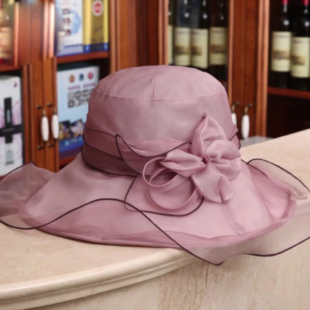 【20元券】lace monde蓝诗梦戴 夏天真丝帽子女遮阳防晒太阳帽沙滩防