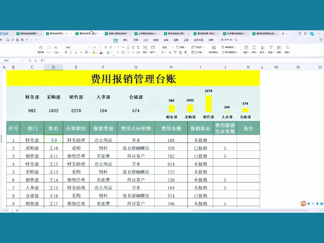 公司的费用报销总是很乱,不用慌教你用一张表格轻松搞定!!!哔哩哔哩bilibili