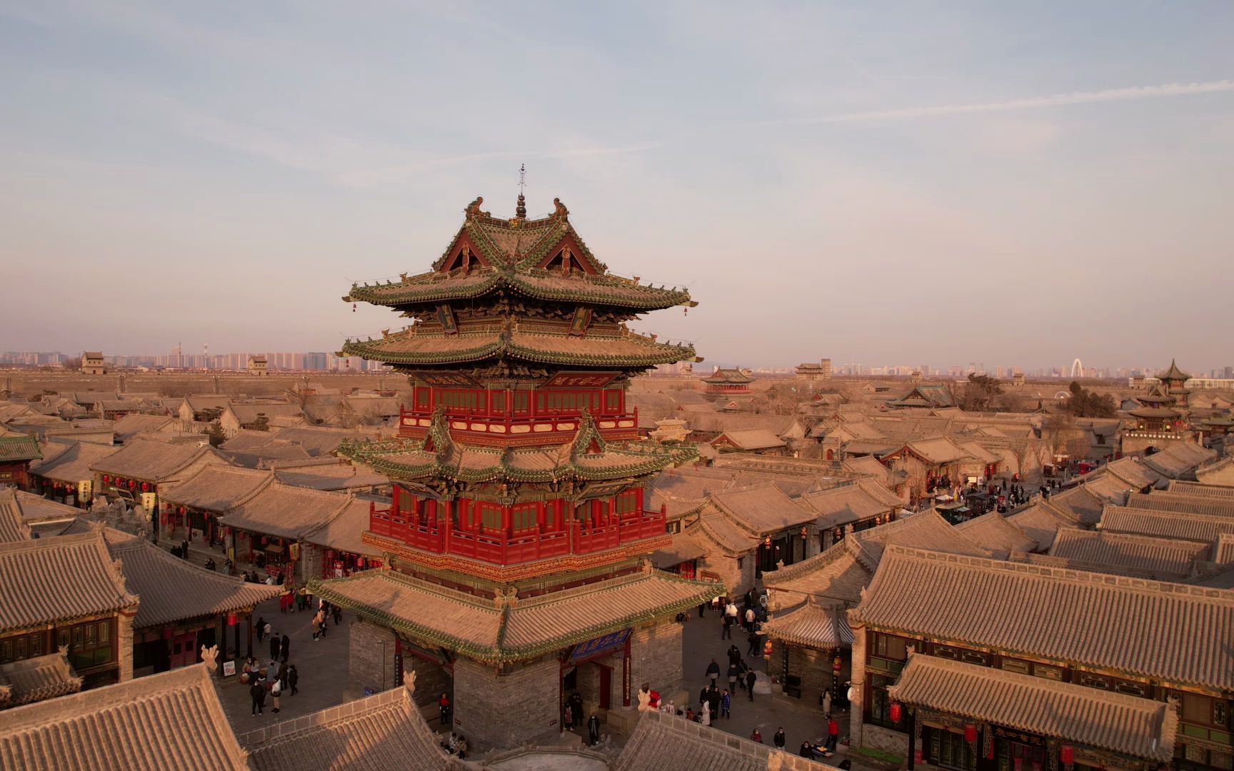 入门无人机航拍爱好者拍摄太原古县城新年灯展1080p望大佬指教