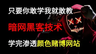 【暗网黑客技术教程】只要你敢学我就敢教，学完渗透颜色赌博网站！零基础入门学网络安全/渗透测试/内网渗透技术