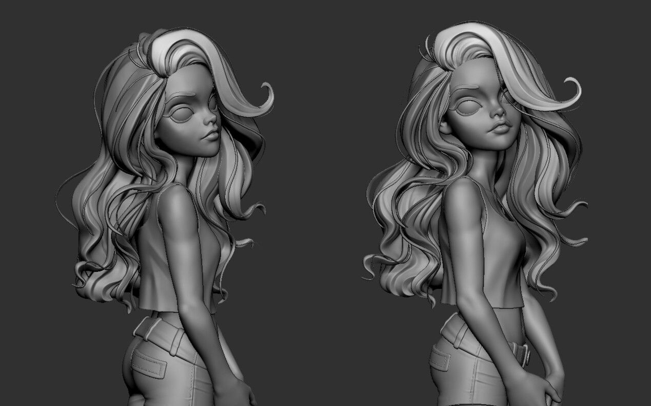 zbrush新手教程:迪士尼风格女性3d人物手办高模雕刻建模教程(上)_哔哩