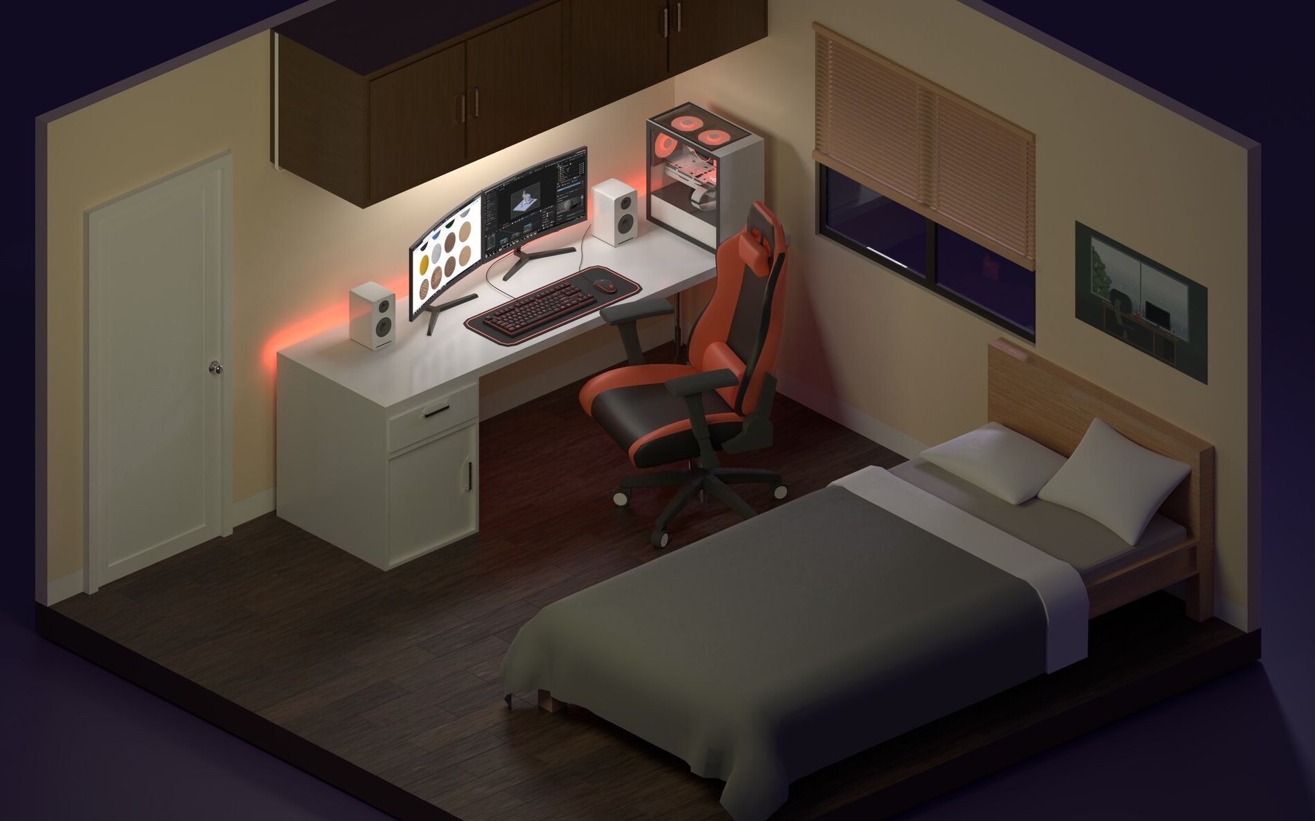 maya零基础上手制作简单的私人卧室,学会就可以拥有自己的空间