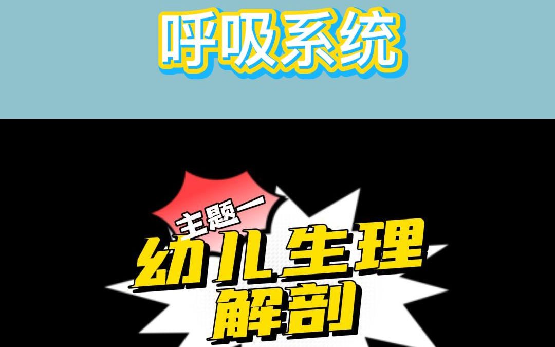 [图]第3集 呼吸系统 幼儿卫生保健 湖北省中职学前教育（幼儿保育）专业技能高考