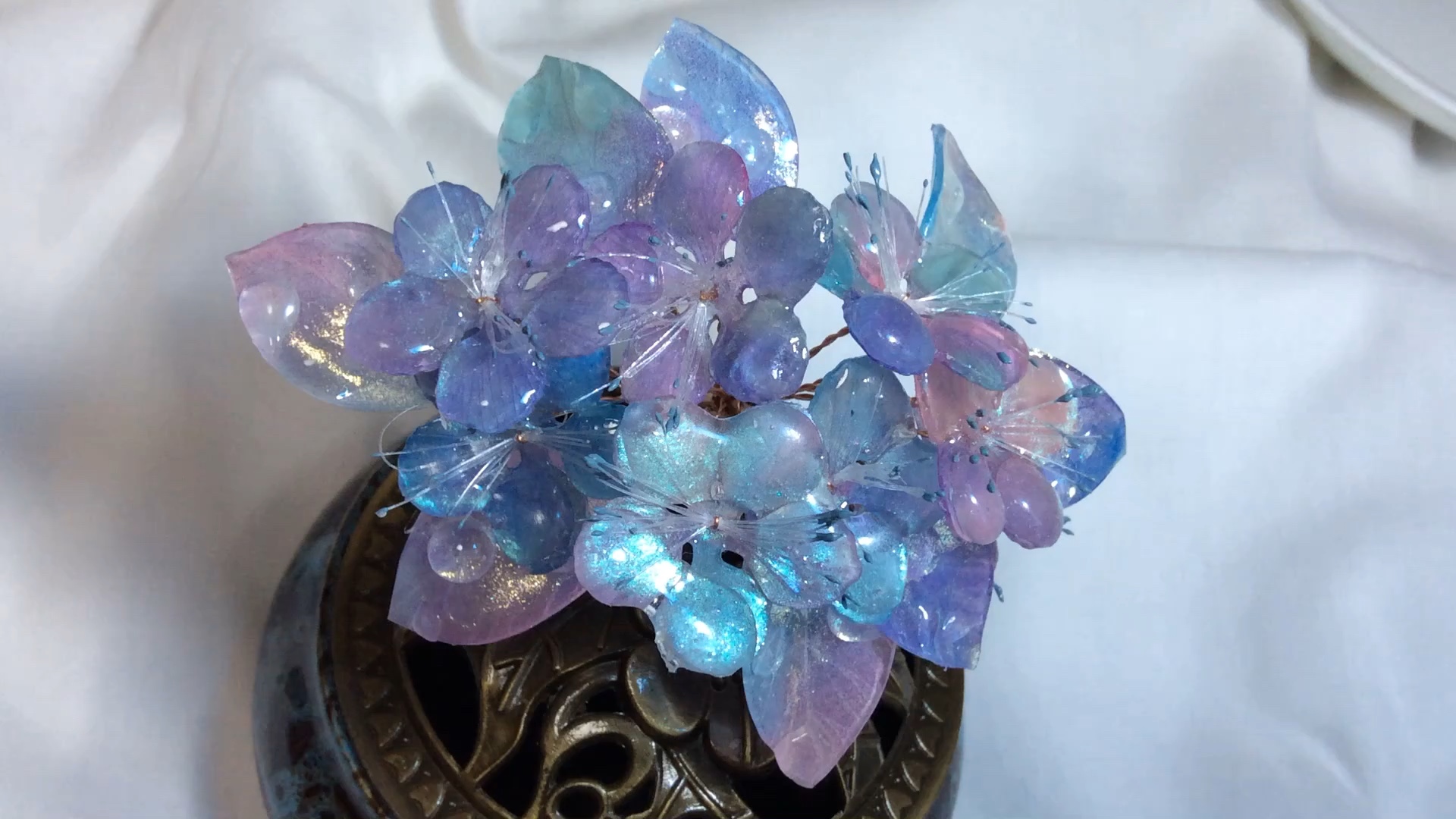 【展示】蓝色热缩片发簪