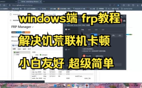 「windows端Frp内网穿透教程」「解决饥荒卡顿」「联机优化」单机游戏热门视频