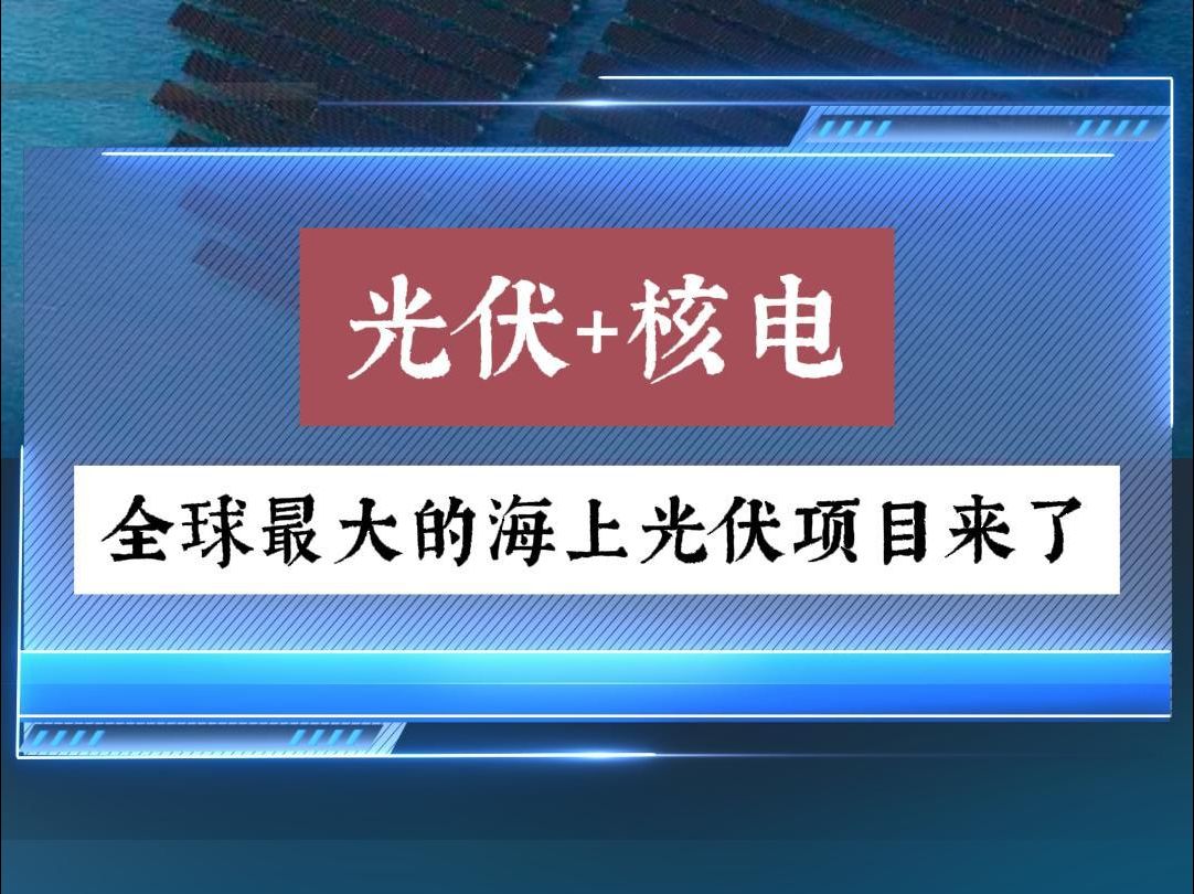 全国最大的海上光伏电站开始建设了 #光伏 #光伏电站 #光伏发电 #海上光伏 #核电站哔哩哔哩bilibili