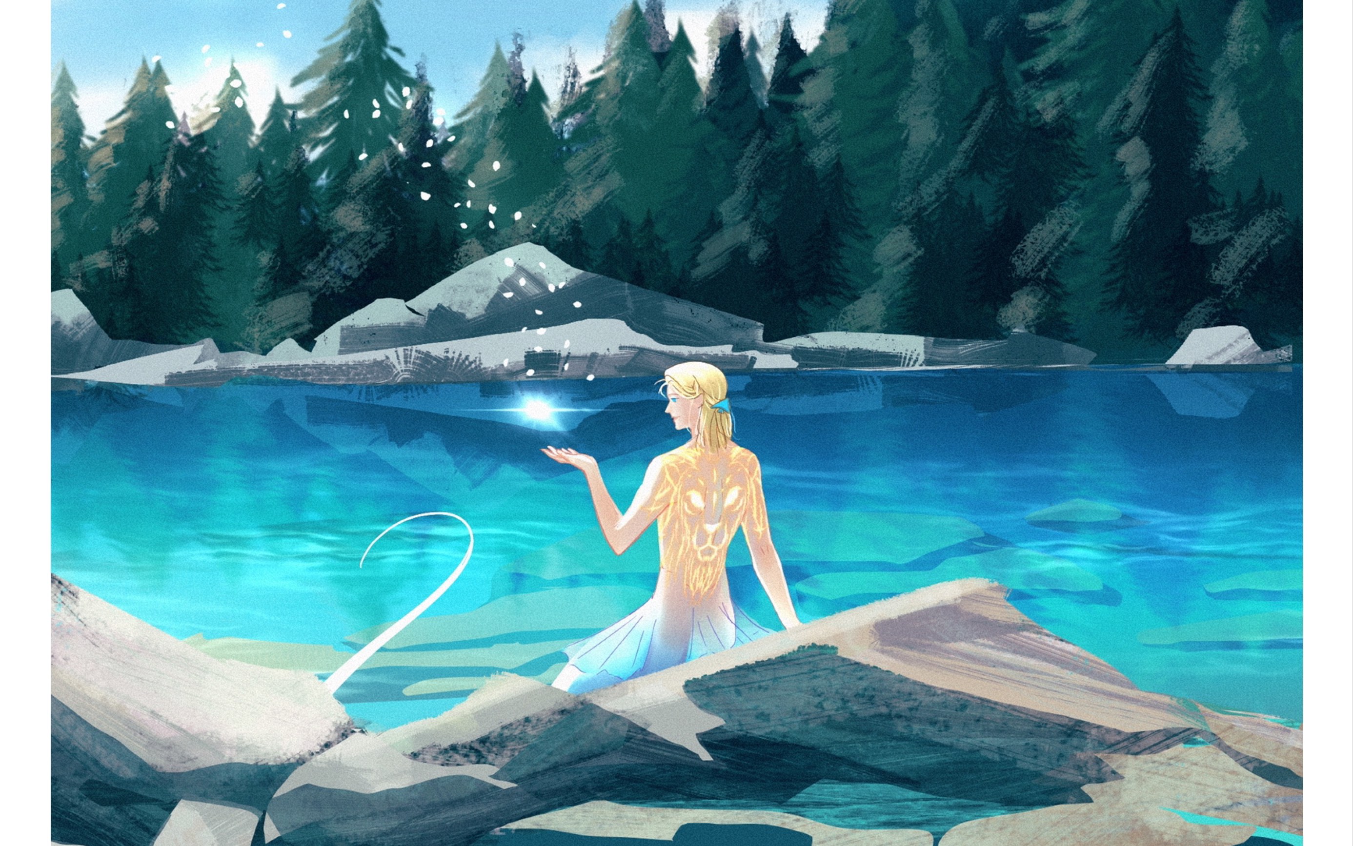 【procreate】色彩速涂第10天啦 人鱼陷落兰波_哔哩哔哩_bilibili