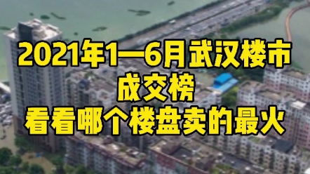 2021年1—6月武汉楼市成交榜!看看哪个楼盘卖的最火哔哩哔哩bilibili