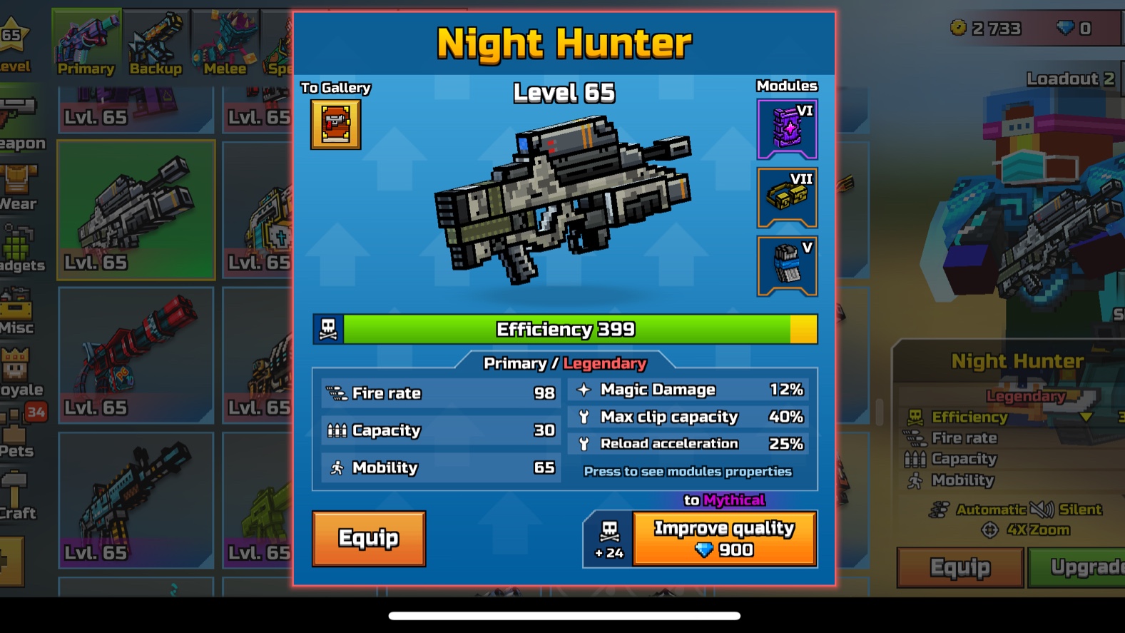 [pixel gun 3d ]夜间的猎人冲锋枪