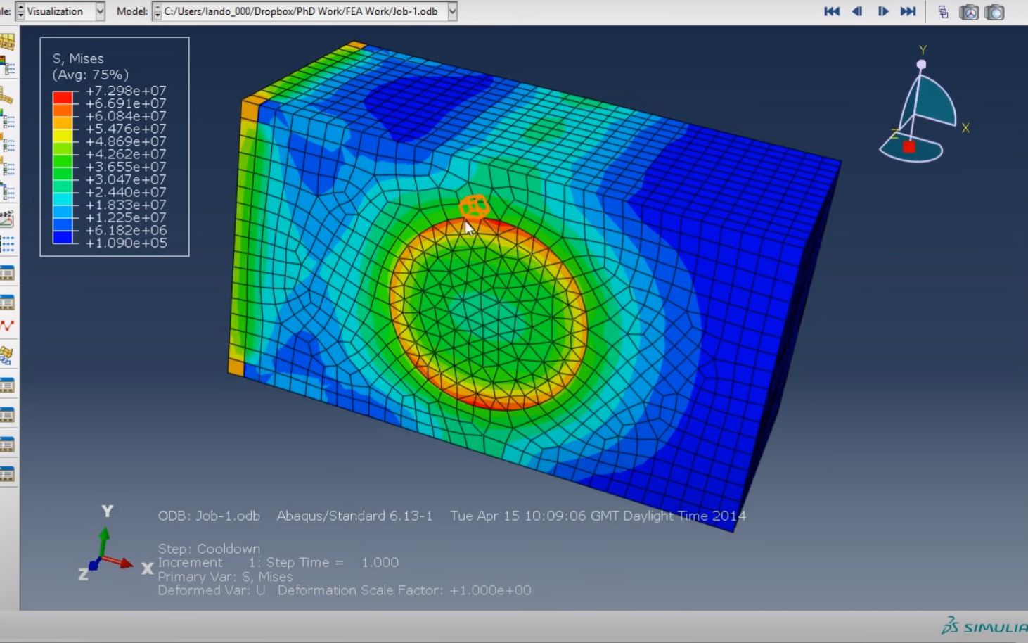 abaqus教程30温度传递热应力thermalstress仿真分析温度应力分析