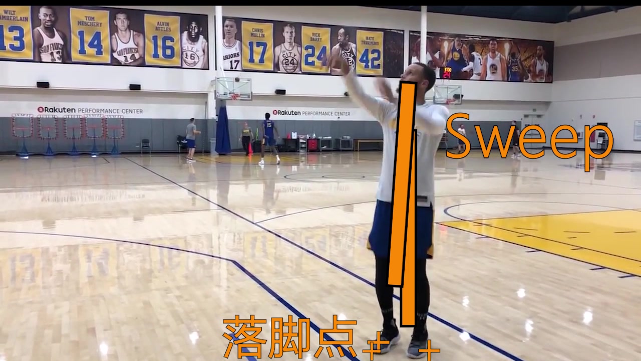 库里急停跳投三分后仰罚球超慢动作示范