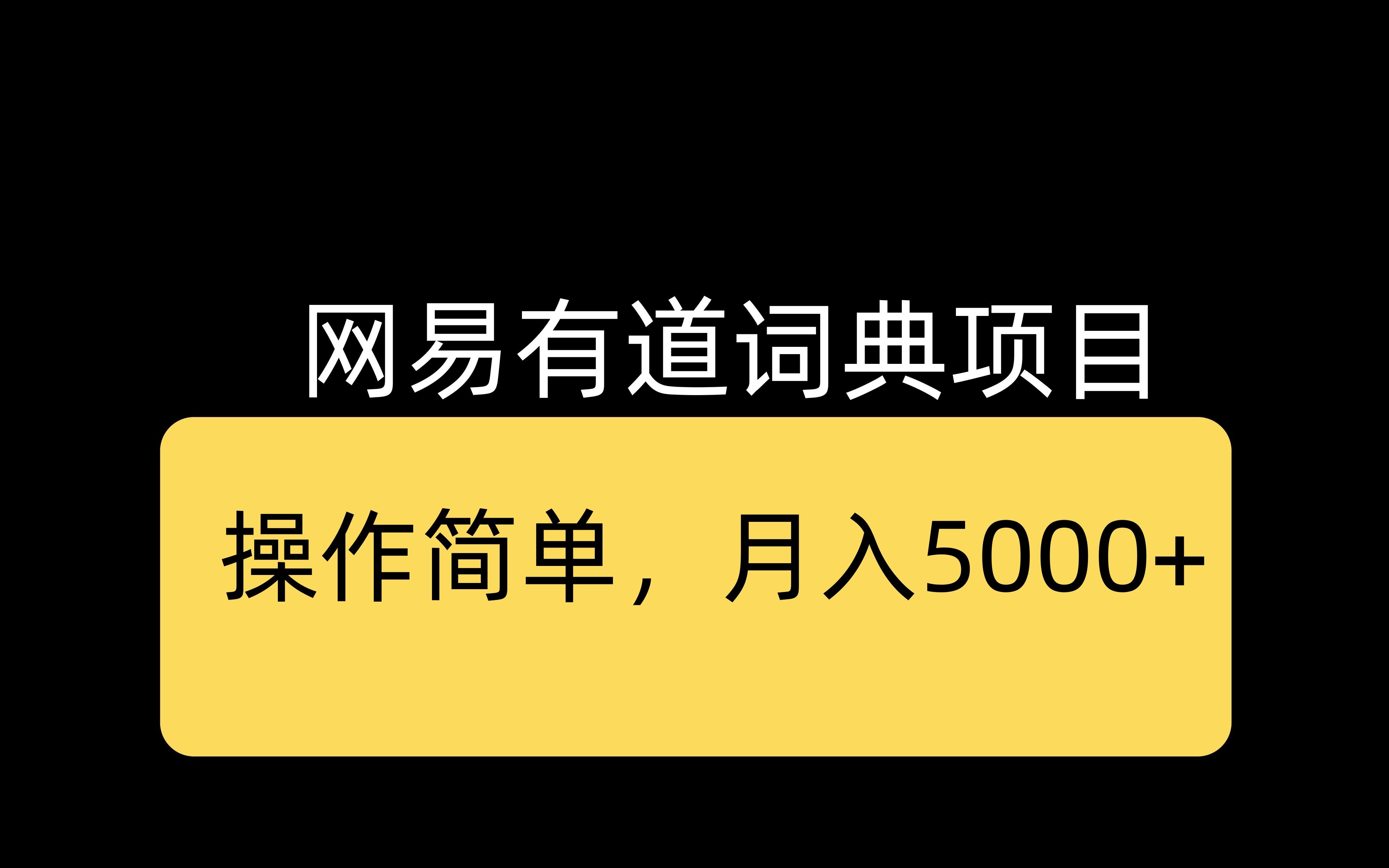 网易有道词典项目,操作简单,月收入5000+哔哩哔哩bilibili