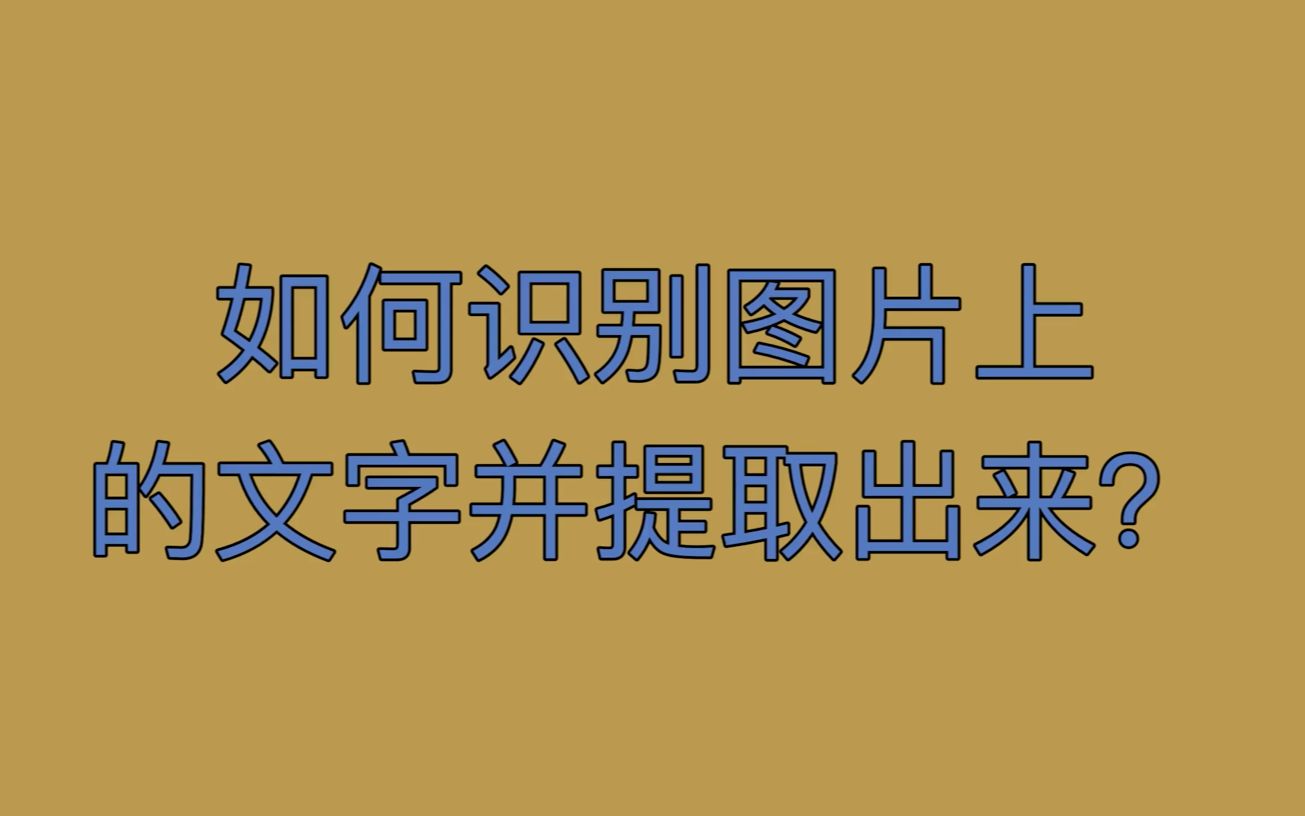 从图片中批量识别文字,从视频中批量提取字幕,准确率约100%哔哩哔哩bilibili