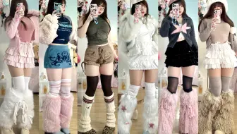 毛绒袜套叠搭～腿肉肉的也要又辣又乖！☆小个子微胖日系穿搭｜涩谷风