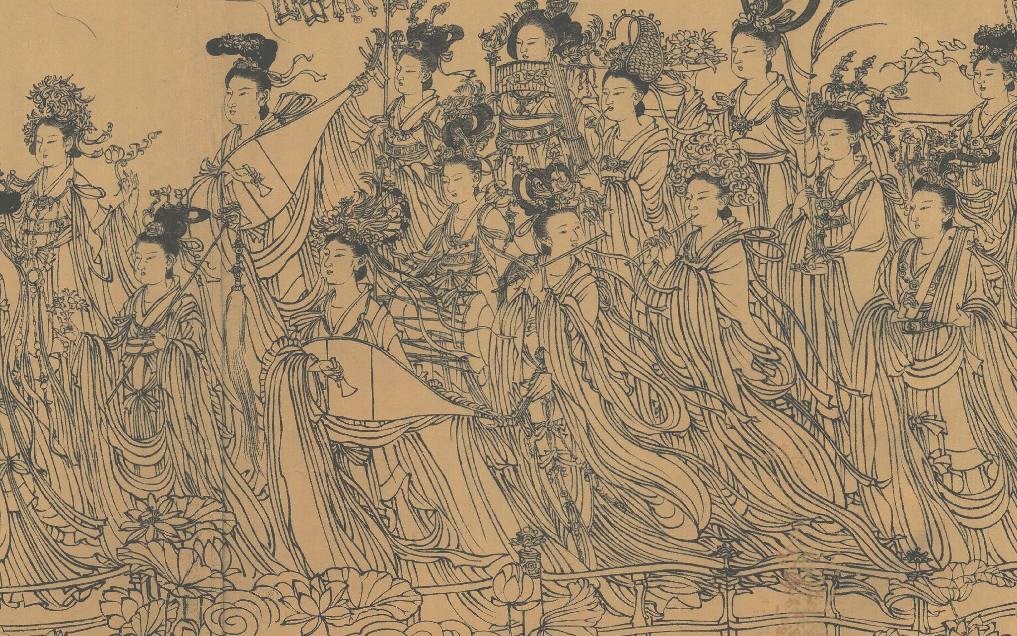 八十七神仙卷局部上色临摹之二_哔哩哔哩_bilibili