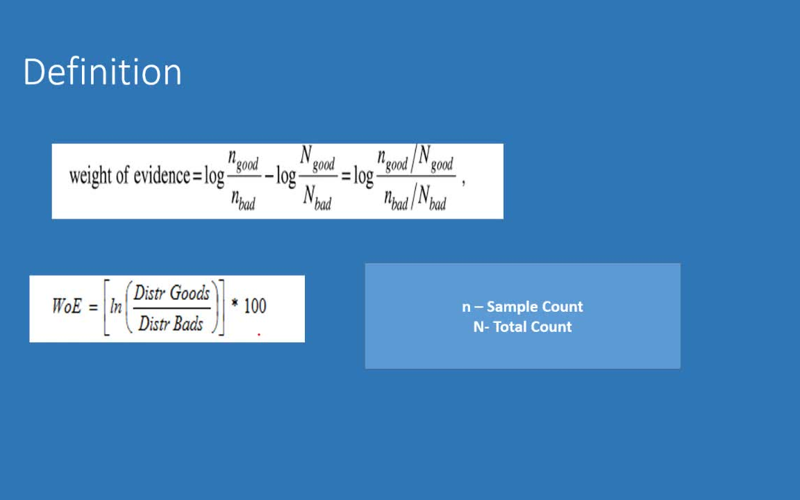 WOE_IV_金融风控逻辑回归核心概念讲解Weight of Evidence & Information Values_Logistic Regression