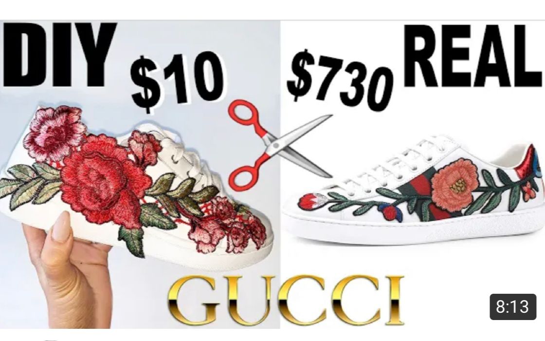 【DIY GUCCI】60块钱自己做一双gucci小白鞋哔哩哔哩bilibili