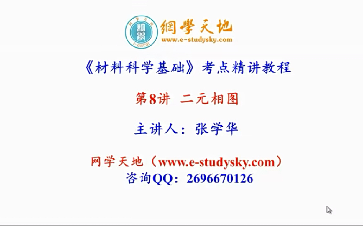 二元相图 材料科学基础 网学天地 张学华哔哩哔哩bilibili