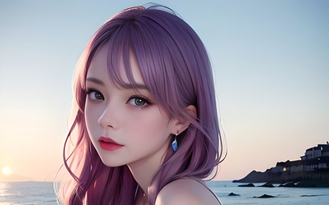 【ai绘画】夏日泳装紫罗兰