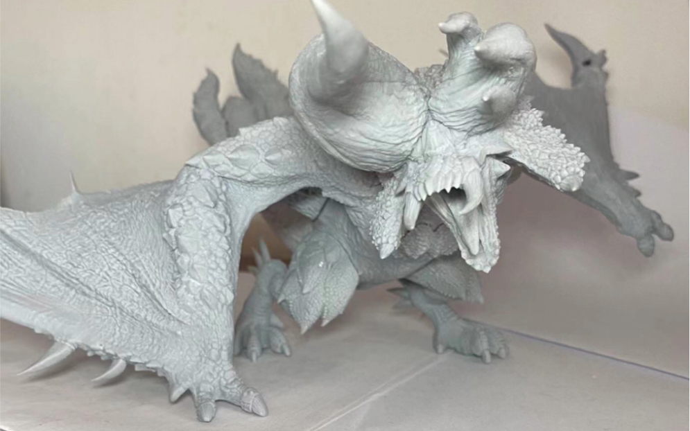怪物猎人鏖魔 角龙 3d打印树脂白模展示