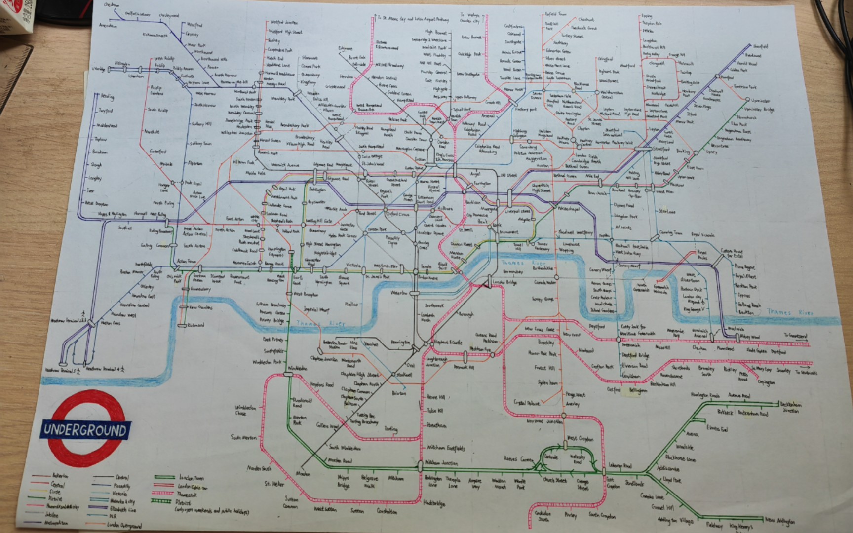 【手绘】爆肝伦敦地铁线路图(包括DLR,地上铁,thameslink)哔哩哔哩bilibili