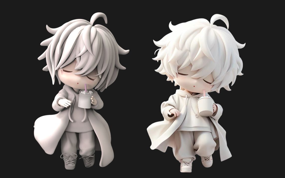 【zbrush雕刻】q版手办案例教学,简单手办雕刻制作全过程教学 零基础