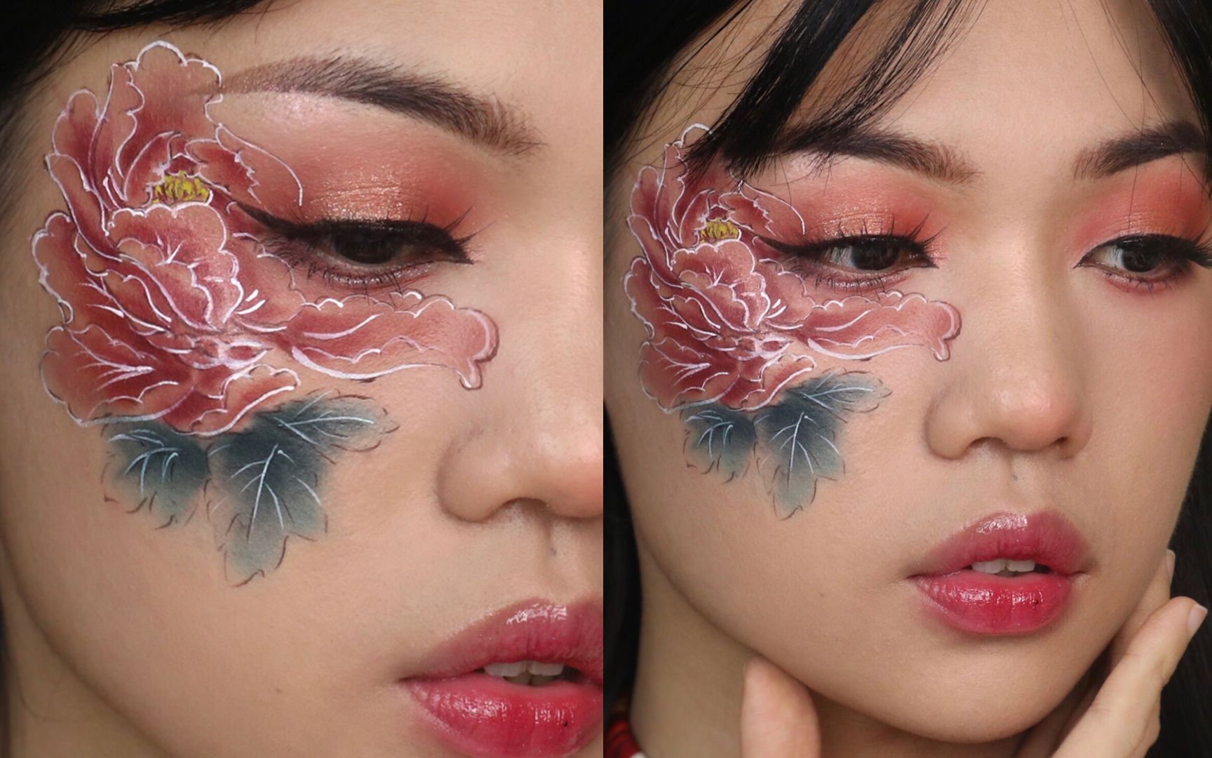 活动  【沉浸式化妆】单眼皮普通男生作死在脸上画牡丹/翻车现场?