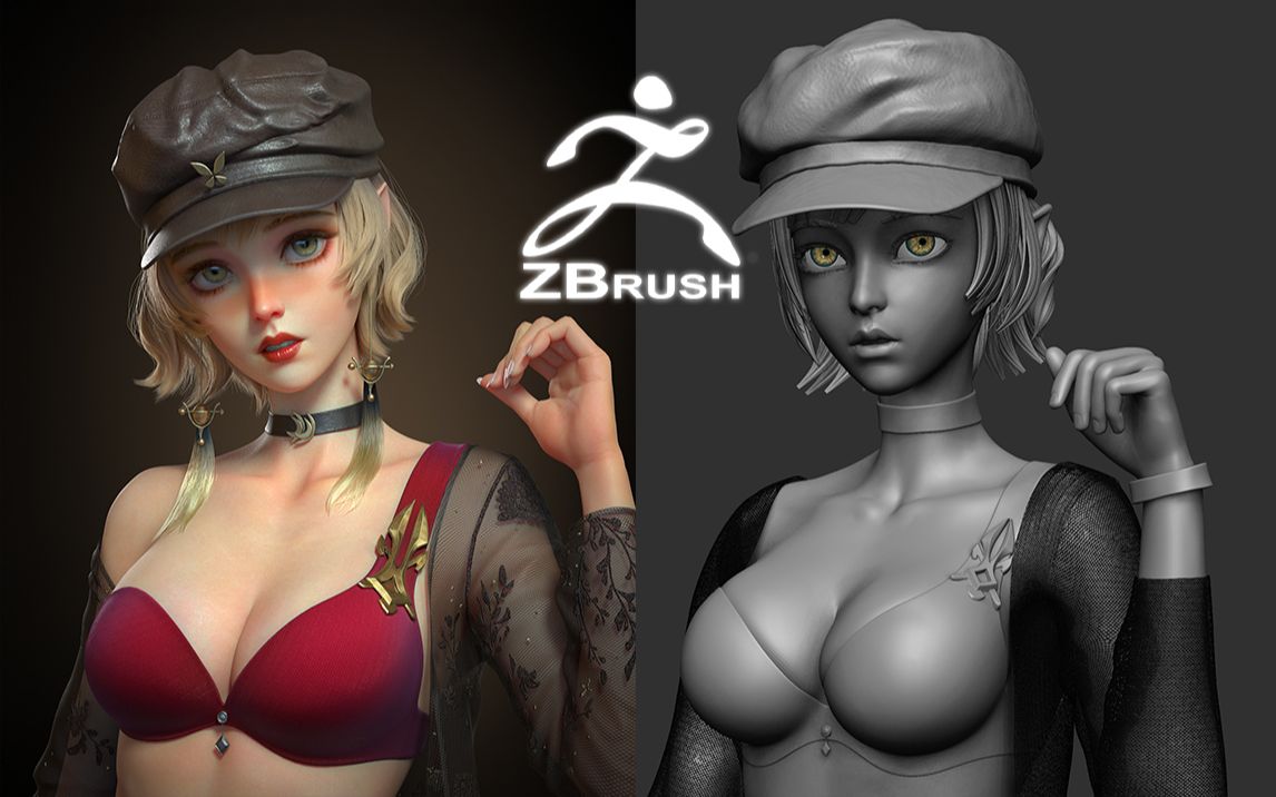 【3D】开车!女性人体雕刻 zbrush次世代女性人物角色建模!哔哩哔哩bilibili