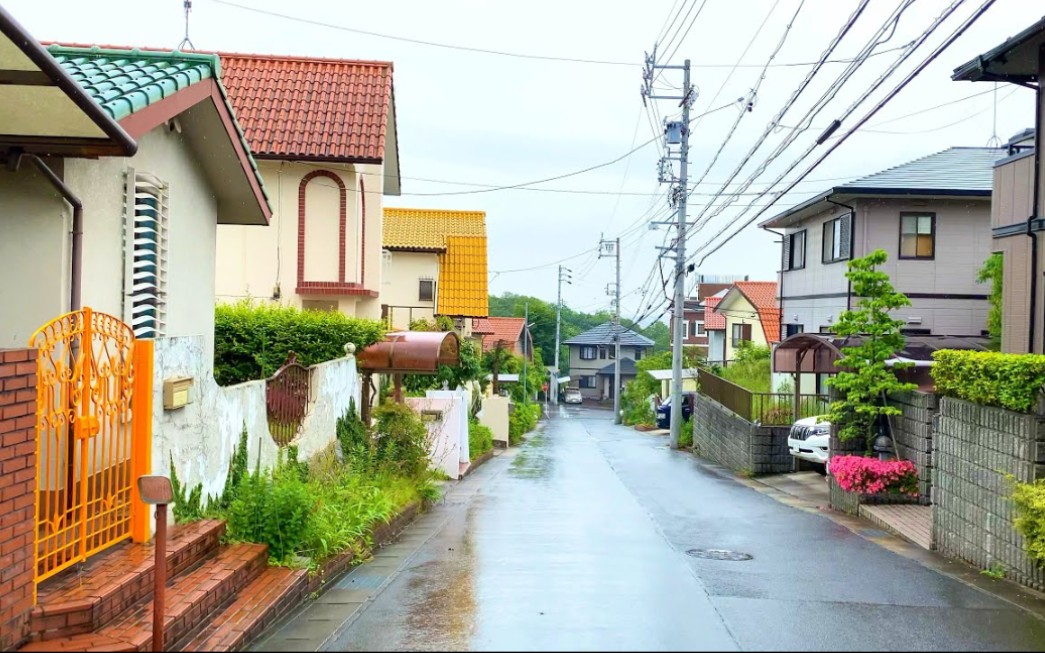 4K日本徒步雨天现代日本民居住宅徒步之旅i  4K哔哩哔哩bilibili