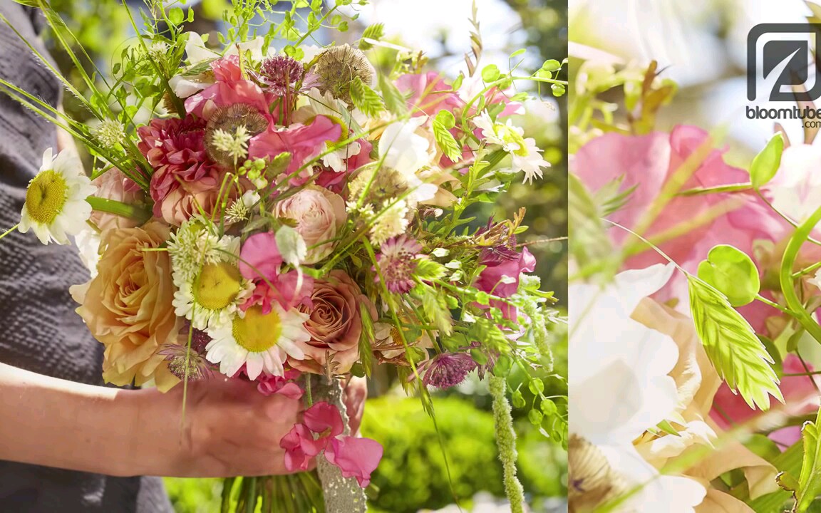 【自然风新娘手捧花】春日婚礼花束|Bridal bouquet bohemian style|How to make Tutorial哔哩哔哩bilibili