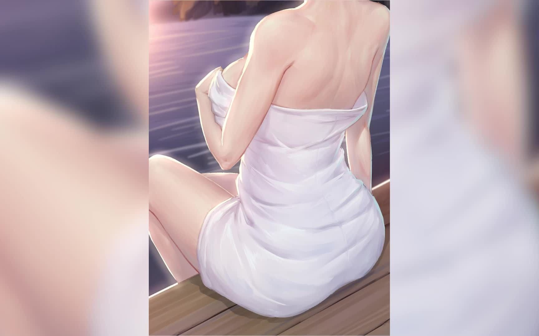 【绘画过程】少女出浴图~果然冬天是要泡温泉的_哔哩哔哩 (゜-゜)つロ