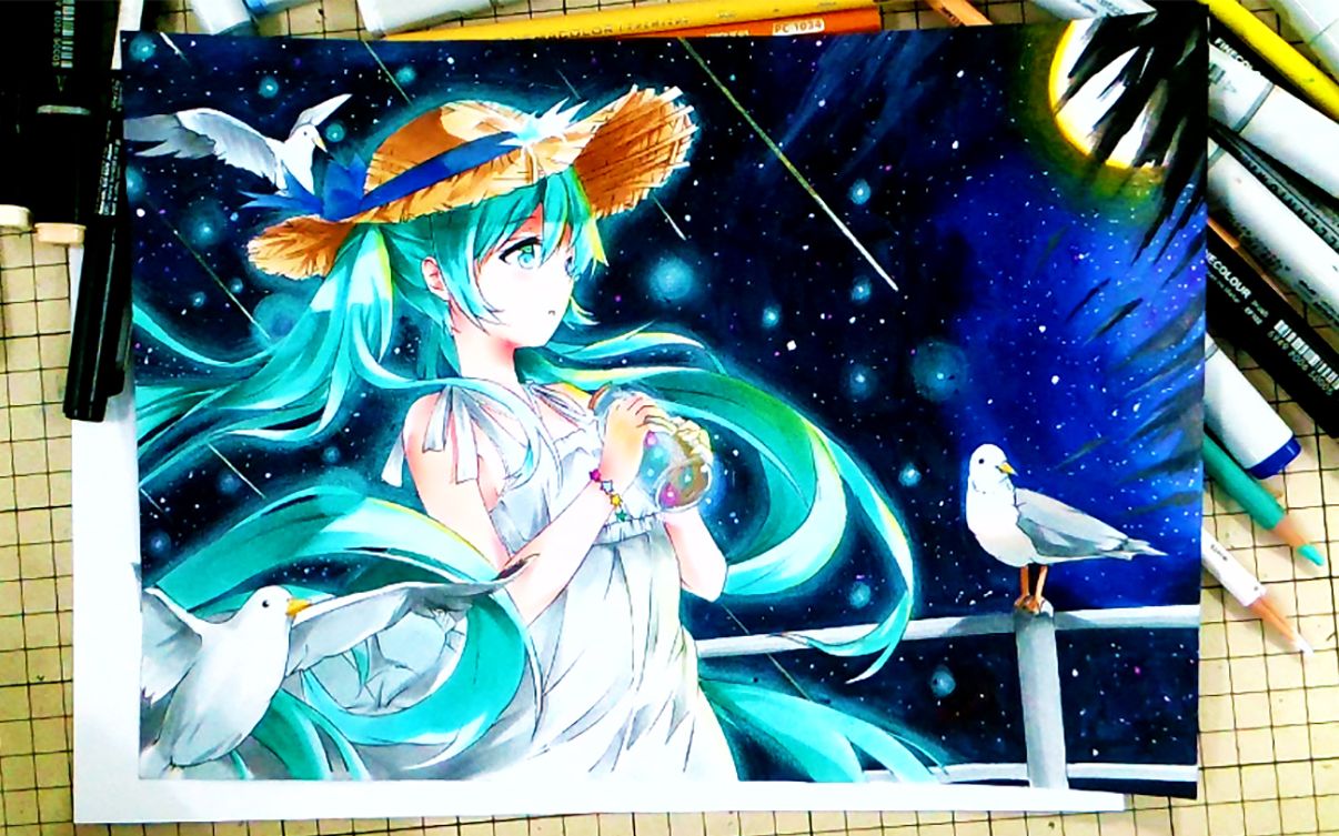 硬头马克笔精彩演绎绘制星空!